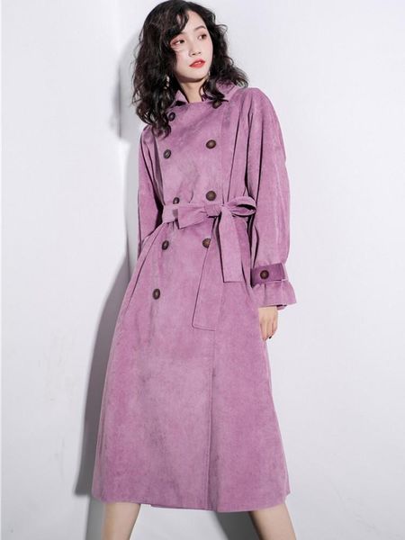 women trench coat brand quality corduroy trench coats spring fall new chic double breasted female casual office lady long, Tan;black
women trench coat brand quality corduroy trench coats spring fall new chic double breasted female casual office lady long, Tan;black
