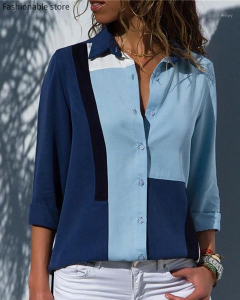 women long sleeve geometric print turn-down collar blouse office lady casual shirts large size1, White
women long sleeve geometric print turn-down collar blouse office lady casual shirts large size1, White