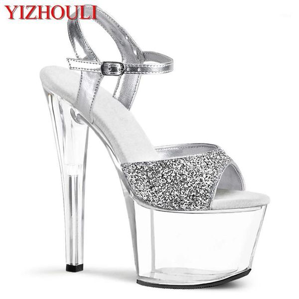sandals 7 inch stiletto with open toes, summer women's 17 cm sandals, silver sequined vamp stage party sandals1, Black
sandals 7 inch stiletto with open toes, summer women's 17 cm sandals, silver sequined vamp stage party sandals1, Black