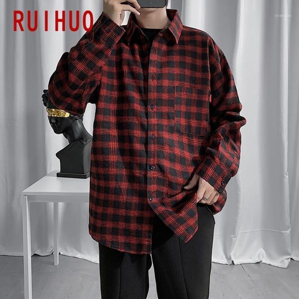 ruihuo 2021 new spring casual red black plaid shirt men slim fit cotton male long sleeve shirts men brand plus size -5xl1, White;black
ruihuo 2021 new spring casual red black plaid shirt men slim fit cotton male long sleeve shirts men brand plus size -5xl1, White;black