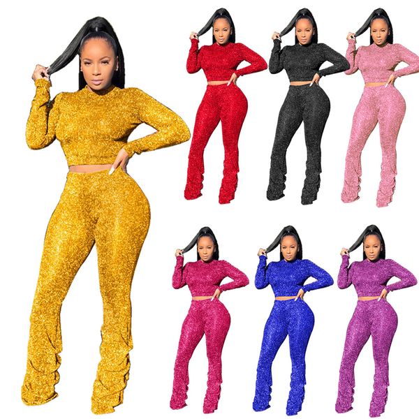 women two piece outfits fashion silver line long sleeve t shirt pleated pant set ladies street solid casual pullover stacking pants suits, Gray
women two piece outfits fashion silver line long sleeve t shirt pleated pant set ladies street solid casual pullover stacking pants suits, Gray