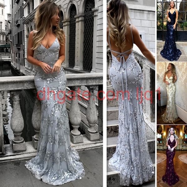 2019 new womens v neck slim fit condole belt sequins sleeveless backless party evening long dress, White;black
2019 new womens v neck slim fit condole belt sequins sleeveless backless party evening long dress, White;black