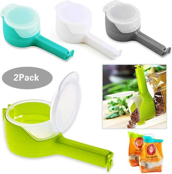 2pcs bag clips for seal pour storage sealing clips with pour spouts kitchen sealing clamp with large discharge nozzle
2pcs bag clips for seal pour storage sealing clips with pour spouts kitchen sealing clamp with large discharge nozzle