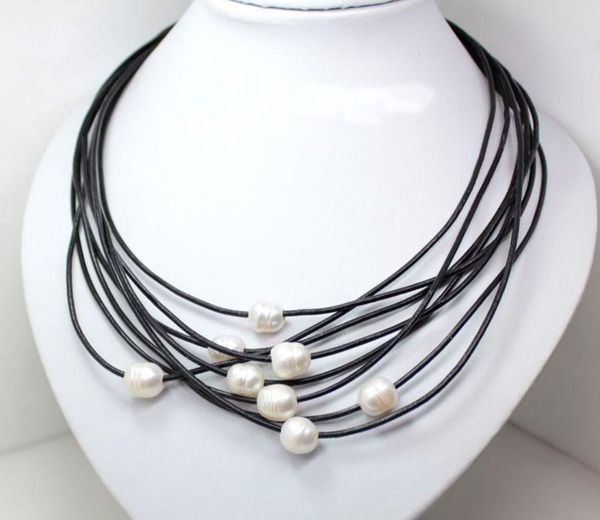 chokers 8rows black leather 10mmx12mm taerdrop growth rings pearl pendant necklace 17.5inches, Golden;silver
chokers 8rows black leather 10mmx12mm taerdrop growth rings pearl pendant necklace 17.5inches, Golden;silver