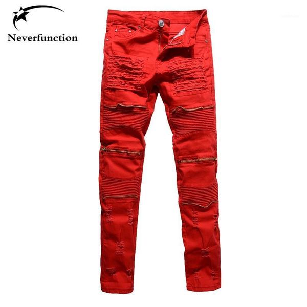 men's fashion red white black holes ripped pleated biker jeans moto casual slim stretch knee zipper destroy denim pants trousers1, Blue
men's fashion red white black holes ripped pleated biker jeans moto casual slim stretch knee zipper destroy denim pants trousers1, Blue