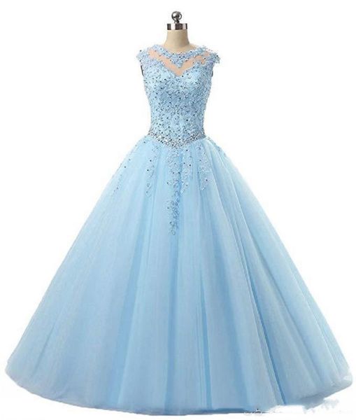 sweet pageant dresses lace applique tulle ball gown prom dresses long vestidos keyhole back debutante masquerade gown, White;blue
sweet pageant dresses lace applique tulle ball gown prom dresses long vestidos keyhole back debutante masquerade gown, White;blue