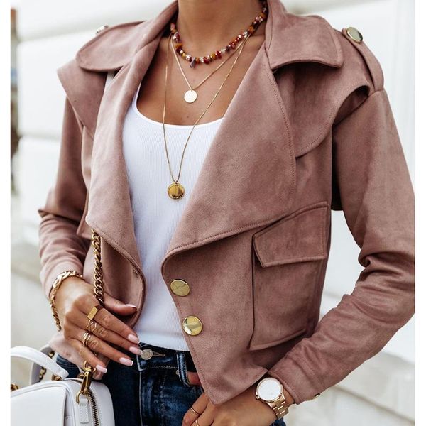 women's jackets hadara fashion turn down collar women elegant casual single breasted suede coats pockets short ladies1, Black;brown
women's jackets hadara fashion turn down collar women elegant casual single breasted suede coats pockets short ladies1, Black;brown