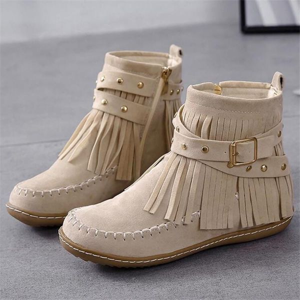 boots 2021 tassel women's flat-bottomed round head side zipper retro flat-heeled short fashion buckle womens shoes, Black
boots 2021 tassel women's flat-bottomed round head side zipper retro flat-heeled short fashion buckle womens shoes, Black