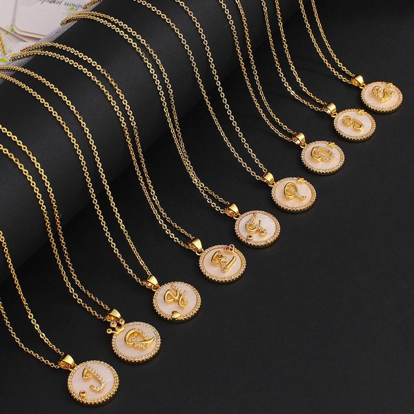women personal letter shell pendant necklace gold color 26 letters charm necklaces copper jewelry, Silver
women personal letter shell pendant necklace gold color 26 letters charm necklaces copper jewelry, Silver