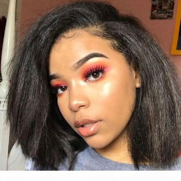 kinky straight wig bob lace front wigs short bob wig lace front wigs preplucked lace wig 150% high density, Black;brown
kinky straight wig bob lace front wigs short bob wig lace front wigs preplucked lace wig 150% high density, Black;brown