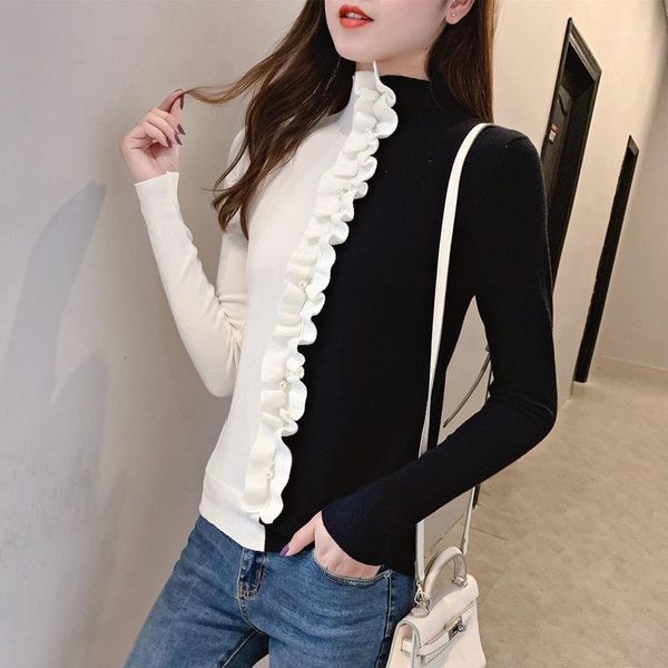 women's sweaters autumn winter women beading pullovers spring half turtleneck slim knitted bottoming sweater female 1, White;black
women's sweaters autumn winter women beading pullovers spring half turtleneck slim knitted bottoming sweater female 1, White;black