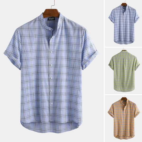 summer men plaid shirt brand casual stand collar short sleeve buttons hawaiian shirts men harajuku beach chemise 2020 streetwear1, White;black
summer men plaid shirt brand casual stand collar short sleeve buttons hawaiian shirts men harajuku beach chemise 2020 streetwear1, White;black