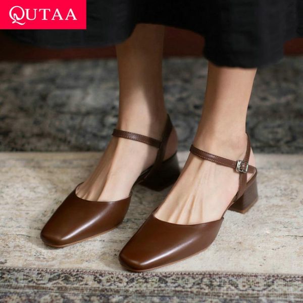 qutaa 2021 women sandals casual square toe summer female pumps genuine leather square heel basic ladies shoes big size 34-43, Black
qutaa 2021 women sandals casual square toe summer female pumps genuine leather square heel basic ladies shoes big size 34-43, Black