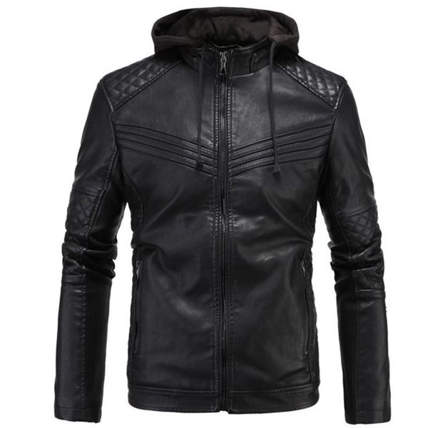 men's real leather motorcycle jacket removable hood winter coat men warm genuine leather jackets and coats male bomber biker top, Black
men's real leather motorcycle jacket removable hood winter coat men warm genuine leather jackets and coats male bomber biker top, Black