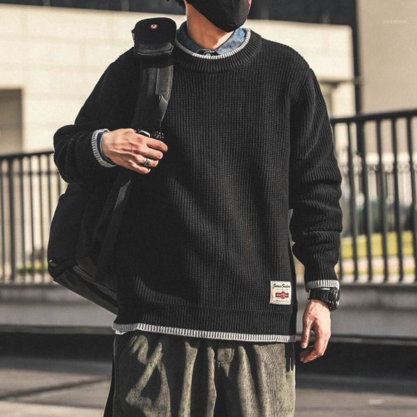 casual loose man sweaters japanese fashion harajuku crewneck pullover knitted man sweaters pull hiver men's clothing db60my1, White;black
casual loose man sweaters japanese fashion harajuku crewneck pullover knitted man sweaters pull hiver men's clothing db60my1, White;black