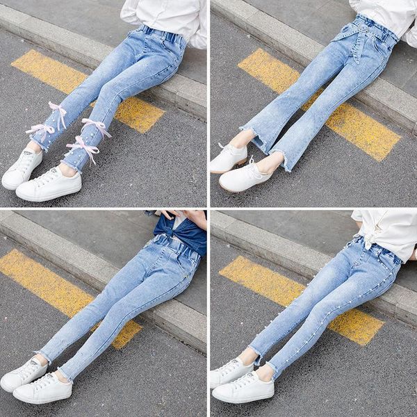 2020 spring autumn new big girls casual jeans kids girl elastic waist slim pencil denim pants children fashion beading jeans t781, Blue
2020 spring autumn new big girls casual jeans kids girl elastic waist slim pencil denim pants children fashion beading jeans t781, Blue
