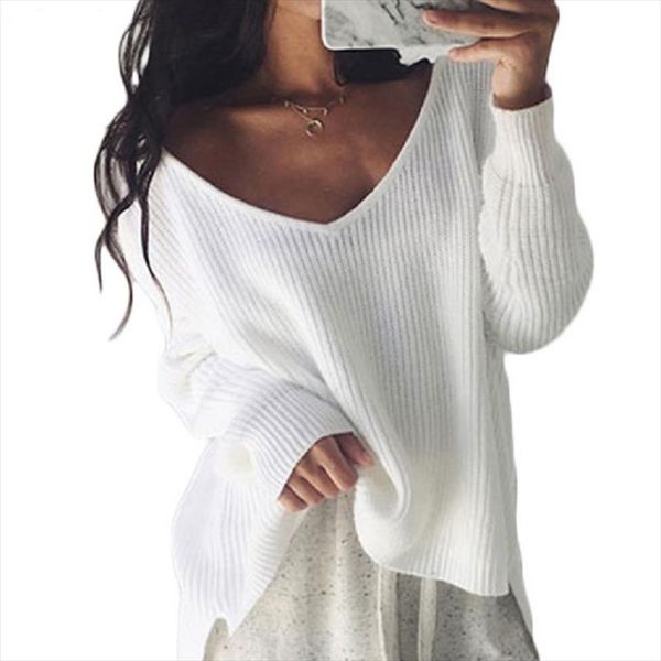 off shoulder oversized knitted sweater women deep v neck irregular split pullover knitwear autumn winter lady jumper, White;black
off shoulder oversized knitted sweater women deep v neck irregular split pullover knitwear autumn winter lady jumper, White;black