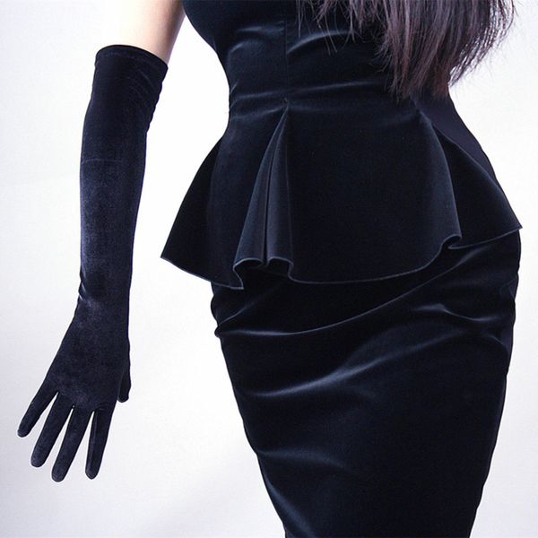 elegant female gold velvet dinner dress winter thin full finger 43cm long black elastic warm driving gloves h47, Blue;gray
elegant female gold velvet dinner dress winter thin full finger 43cm long black elastic warm driving gloves h47, Blue;gray
