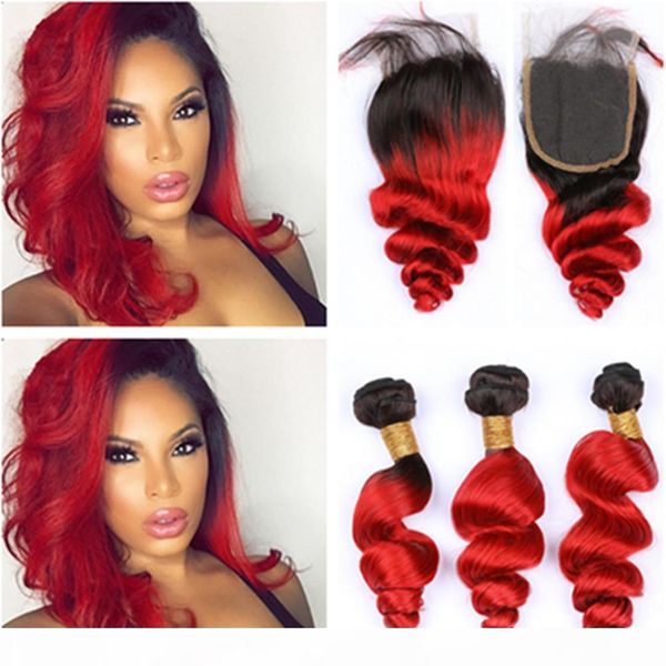 virgin peruvian human hair red ombre loose wave weave wefts with closure 3bundles 1b red ombre wavy virgin hair with 4x4 lace closure, Black;brown
virgin peruvian human hair red ombre loose wave weave wefts with closure 3bundles 1b red ombre wavy virgin hair with 4x4 lace closure, Black;brown
