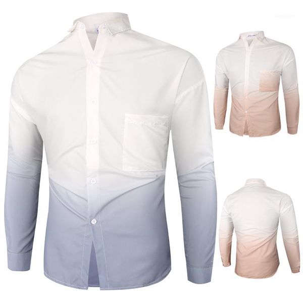 men's casual shirts 2021 fashion gradient color shirt youth streetwear all season loose fit long sleeve men patchwork1, White;black
men's casual shirts 2021 fashion gradient color shirt youth streetwear all season loose fit long sleeve men patchwork1, White;black