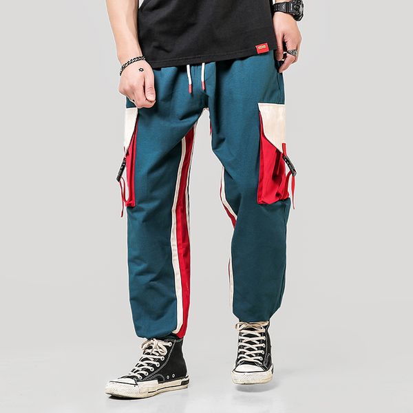 men cargo pants fashion harajuku hip hop streetwear color block pockets harem joggers casual trousers skateboard sportswear, Black
men cargo pants fashion harajuku hip hop streetwear color block pockets harem joggers casual trousers skateboard sportswear, Black