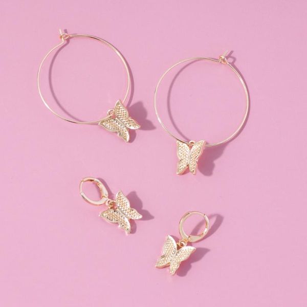 hoop & huggie style ladies personality european and american jewelry fashion butterfly pendant ear earrings, Golden;silver
hoop & huggie style ladies personality european and american jewelry fashion butterfly pendant ear earrings, Golden;silver