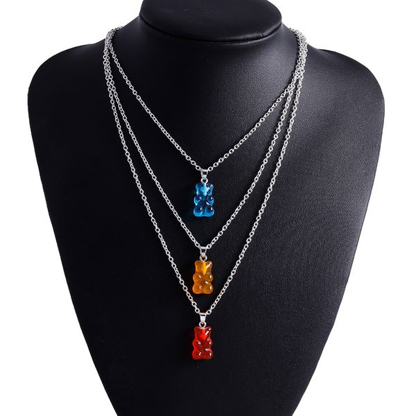 multi-layer cute candy color gummy bears necklaces for women lovely cartoon animal necklaces girls party mujer jewelry gifts 6pcs/lot, Silver
multi-layer cute candy color gummy bears necklaces for women lovely cartoon animal necklaces girls party mujer jewelry gifts 6pcs/lot, Silver
