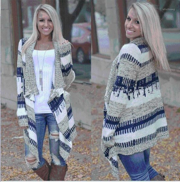 spring and autumn women's cardigans oversized color matching coat irregular long sleeve sweater blue johnature plus size y1, White
spring and autumn women's cardigans oversized color matching coat irregular long sleeve sweater blue johnature plus size y1, White