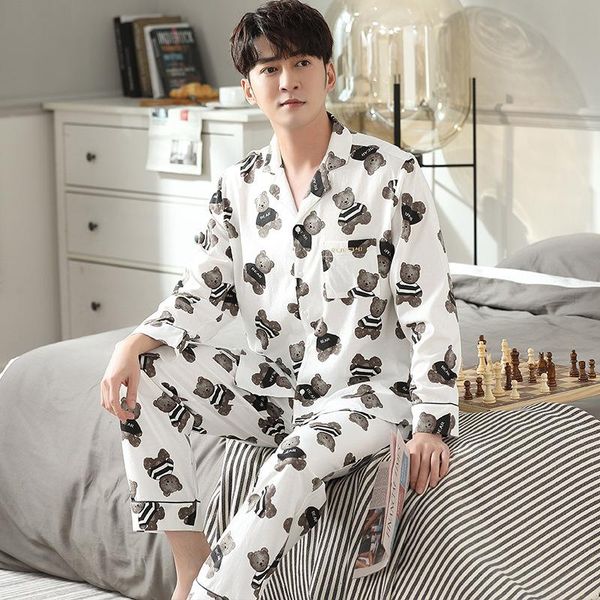 men's sleepwear pajamas animal bear couple suit spring autumn long-sleeved cotton fashion home clothing youth clothes night, Black;brown
men's sleepwear pajamas animal bear couple suit spring autumn long-sleeved cotton fashion home clothing youth clothes night, Black;brown
