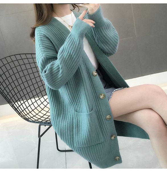 2021 new hard-colored cardigan sweater ladies autumn and winter long sleeve casual with v jacket qxdb, White;black
2021 new hard-colored cardigan sweater ladies autumn and winter long sleeve casual with v jacket qxdb, White;black