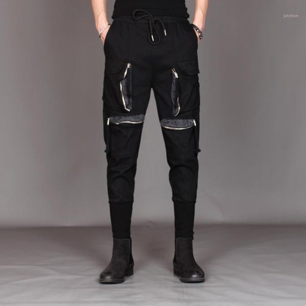 m~3xl 2019 new men's clothing fashion personality many pockets overalls korean version slim taper pants1, Black
m~3xl 2019 new men's clothing fashion personality many pockets overalls korean version slim taper pants1, Black