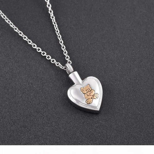 ijd9837 bear engraved heart stainless steel memorial urn necklace loss of pet human casket keepsake for cremation ashes gift jewelry, Silver
ijd9837 bear engraved heart stainless steel memorial urn necklace loss of pet human casket keepsake for cremation ashes gift jewelry, Silver