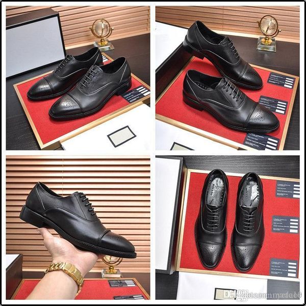 c6 fashion slip on men dress shoes men oxfords fashion business dress men shoes 2020 new classic leather men's suits shoes 33, Black