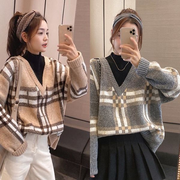 hsuhg winter fake two to for women to wear in autumn and plaid plaid fake two sweaters for women s sweater sweater wear in autumn and winter, White;black
hsuhg winter fake two to for women to wear in autumn and plaid plaid fake two sweaters for women s sweater sweater wear in autumn and winter, White;black