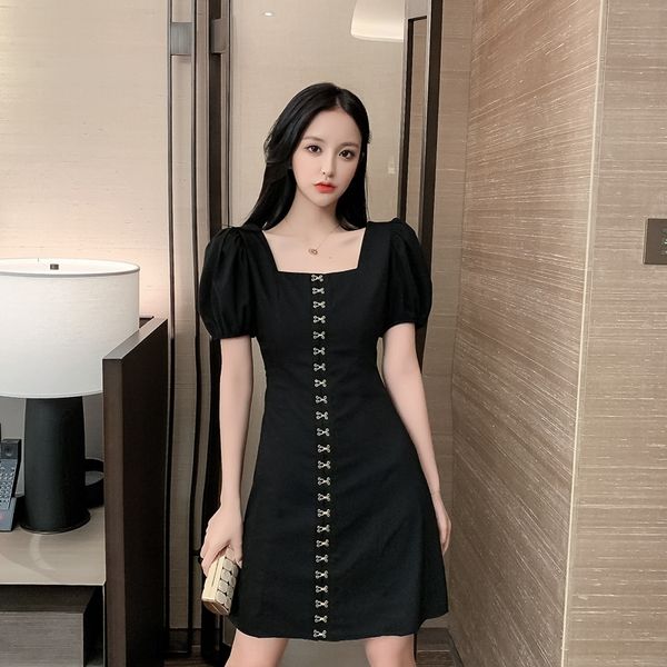 p55ov summer solid square collar waist slimming summer women new color rivet temperament decorative new female ashaped small black dress for, Black;gray
p55ov summer solid square collar waist slimming summer women new color rivet temperament decorative new female ashaped small black dress for, Black;gray