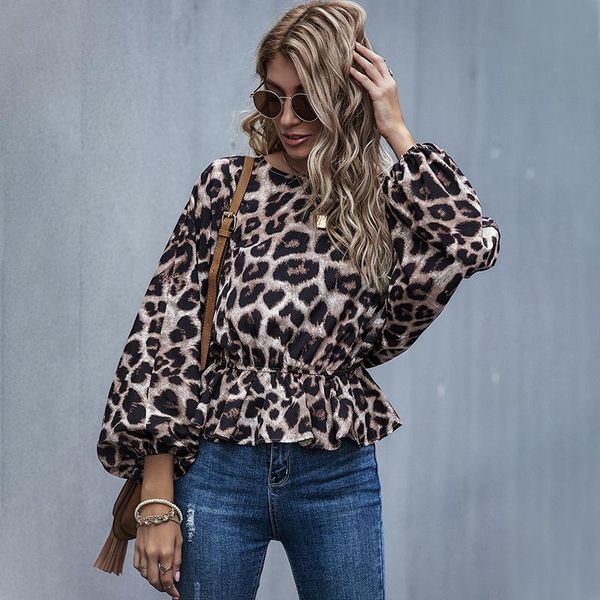 women's blouses & shirts 2021 autumn winter leopard blouse shirt women o-neck casual lantern sleeve female office lady, White
women's blouses & shirts 2021 autumn winter leopard blouse shirt women o-neck casual lantern sleeve female office lady, White