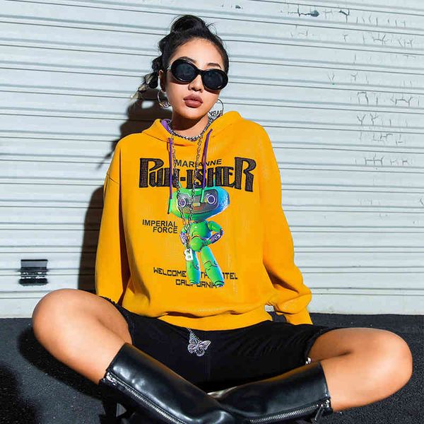women's hoodies & sweatshirts tuogu chao brand women's clothing autumn and winter european alien printing sequin letter hooded plu, Black
women's hoodies & sweatshirts tuogu chao brand women's clothing autumn and winter european alien printing sequin letter hooded plu, Black