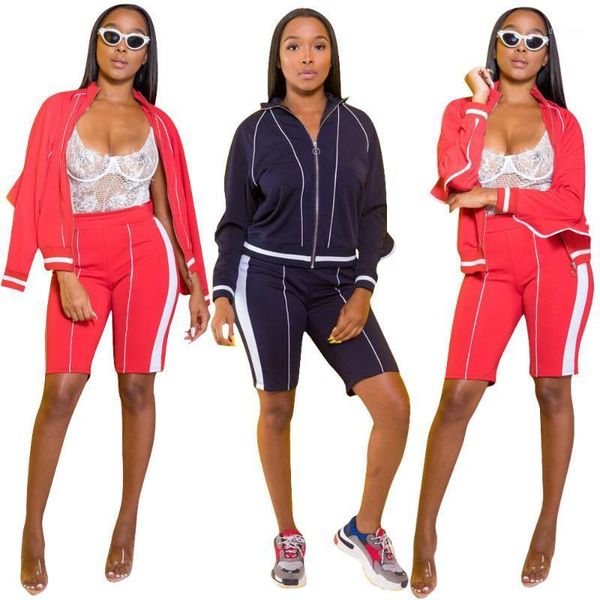 women's tracksuits white striped fashion women autumn two pieces set long sleeve zipper up with cloak elastic waist skinny knee pants, Gray
women's tracksuits white striped fashion women autumn two pieces set long sleeve zipper up with cloak elastic waist skinny knee pants, Gray