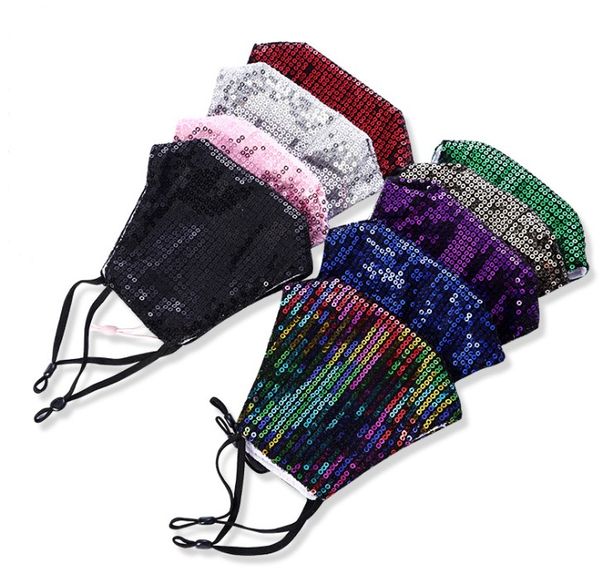 sequin mask personality women bright and colorful mask dust proof replaceable cotton designer masks 9 colors
sequin mask personality women bright and colorful mask dust proof replaceable cotton designer masks 9 colors