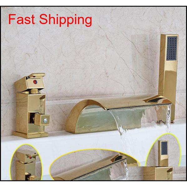 luxury golden brass waterfall bathtub mixer faucet deck mount widespread bathroom tub filler single handle with handshower jkjew
luxury golden brass waterfall bathtub mixer faucet deck mount widespread bathroom tub filler single handle with handshower jkjew
