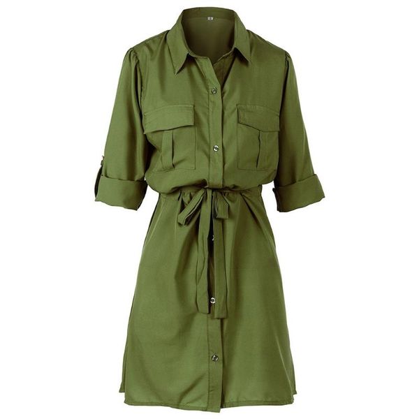 casual dresses fashion solid color pocket long sleeve shirt with adjustable buckle european and american summer autumn dress 2021, Black;gray
casual dresses fashion solid color pocket long sleeve shirt with adjustable buckle european and american summer autumn dress 2021, Black;gray