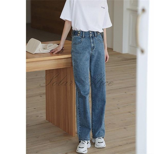 women's 2020 spring and autumn new high waist double buckle straight jeans thin section loose mopping trousers1, Blue
women's 2020 spring and autumn new high waist double buckle straight jeans thin section loose mopping trousers1, Blue