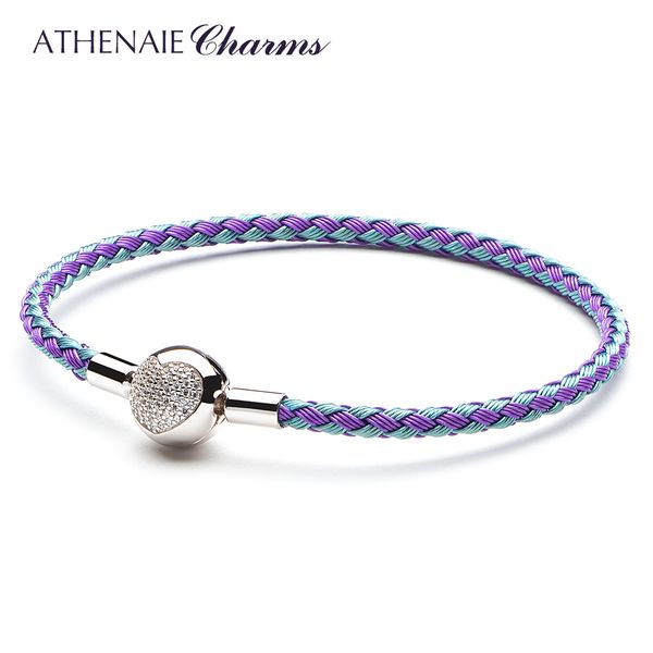 athenaie colorful wire charms bracelet with 925 sterling silver purple & blue cz love heart clasp bracelet fit women charm beads 1028, Black
athenaie colorful wire charms bracelet with 925 sterling silver purple & blue cz love heart clasp bracelet fit women charm beads 1028, Black
