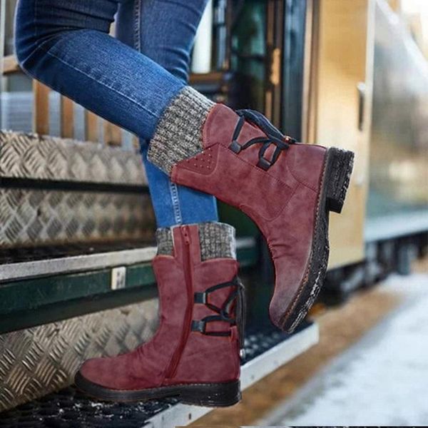 boots 2021 winter snow women zipper fashion pu leather mid-calf with back lace-up design solid low heel shoes1, Black
boots 2021 winter snow women zipper fashion pu leather mid-calf with back lace-up design solid low heel shoes1, Black