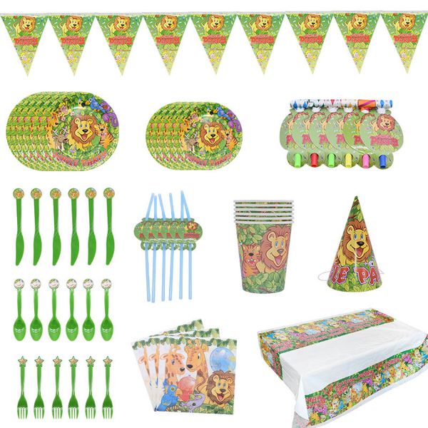 birthday tableware animal disposable plates/cups/napkins safari jungle party decoration supplies
birthday tableware animal disposable plates/cups/napkins safari jungle party decoration supplies
