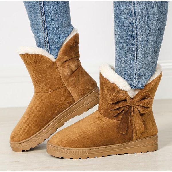 women snow boots warm plush winter shoes casual fur ankle female bowtie non slip plush flat slip on fashion ladies boots fashion, Black
women snow boots warm plush winter shoes casual fur ankle female bowtie non slip plush flat slip on fashion ladies boots fashion, Black