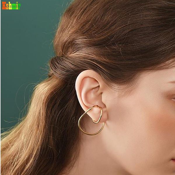 stud kshmir2021original design painless ear fastener geometric earrings copper no hole earclip female elf golden, Golden;silver
stud kshmir2021original design painless ear fastener geometric earrings copper no hole earclip female elf golden, Golden;silver