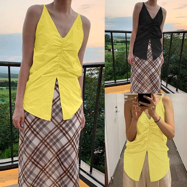 split hem pleated fashion strap tank celmia women summer v-neck soild camisole casual party plus size vests s-5xl 7, White
split hem pleated fashion strap tank celmia women summer v-neck soild camisole casual party plus size vests s-5xl 7, White