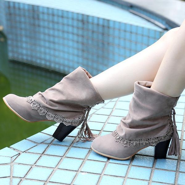boots 2021 fashion women sued leather round toe ankle lace tassel ladies high heels winter women1, Black
boots 2021 fashion women sued leather round toe ankle lace tassel ladies high heels winter women1, Black