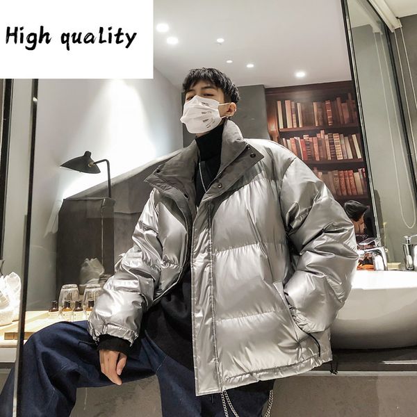 new winter sier bright down jacket men's short bread suit student handsome loose stand collar thickened coat fashion, Black
new winter sier bright down jacket men's short bread suit student handsome loose stand collar thickened coat fashion, Black